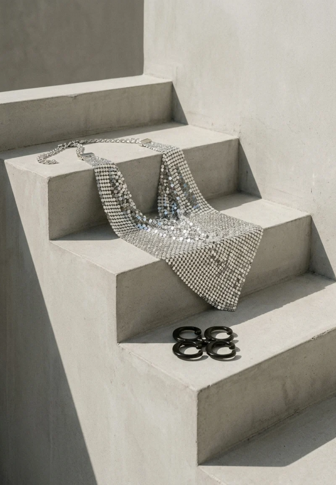 Metallic Scarf and Brooch