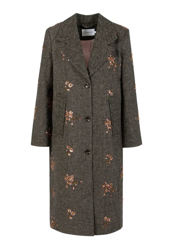 Sequins Coat Graphic Jacquard